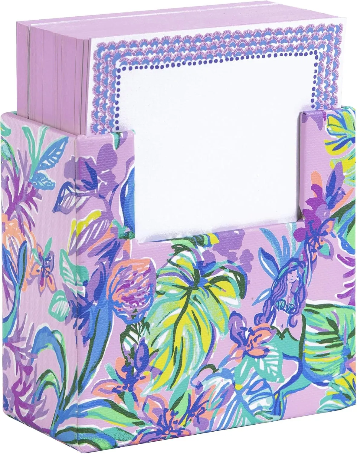 Lilly Pulitzer Purple/Green Note Block with 330 Loose Sheets, Mermaid in the Shade