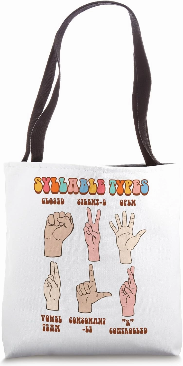 Literacy Science Of Reading Teacher Phonics Syllable Types Tote Bag