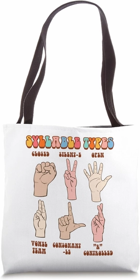 Literacy Science Of Reading Teacher Phonics Syllable Types Tote Bag