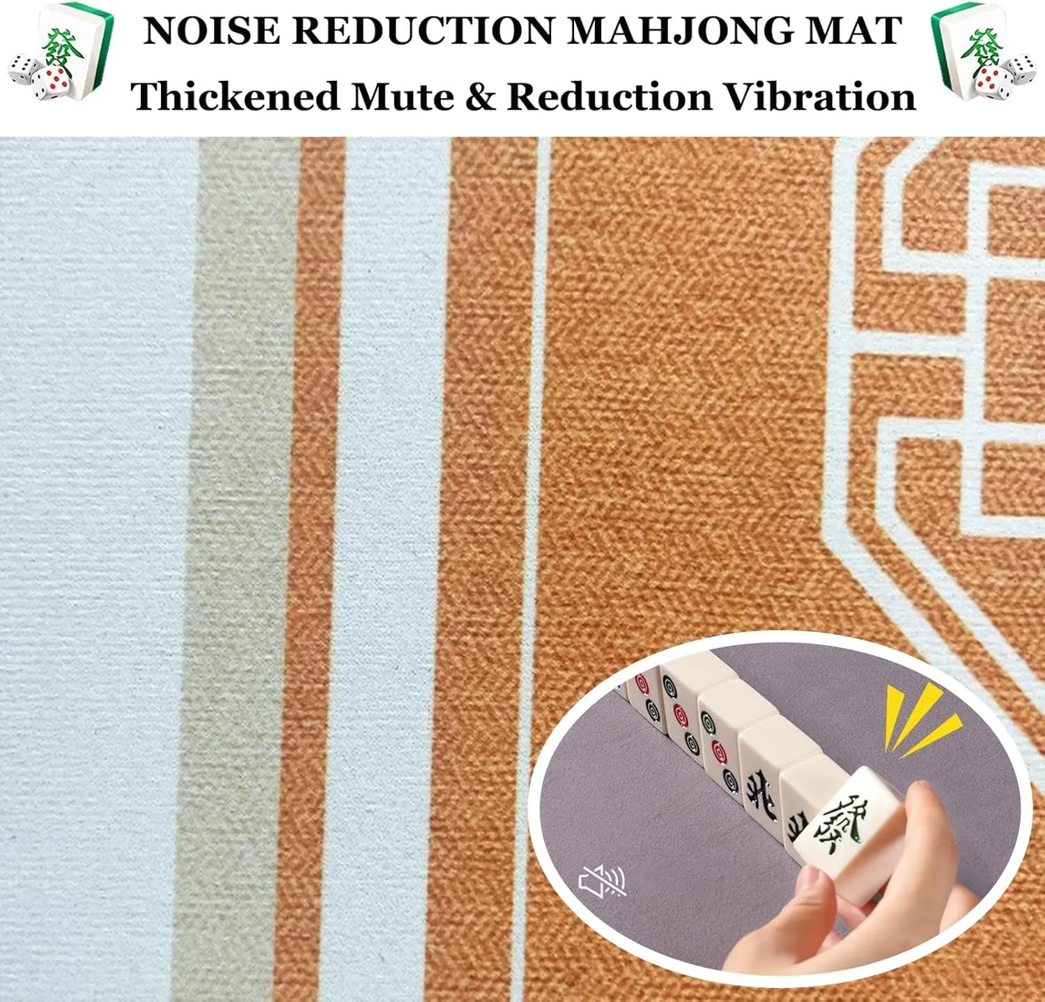 Mahjong Mat with Direction and Rules, Anti Slip and Noise Reducing Table Cover Board Card Game Mat with Carrying Bag and 3 Dice(Red,37.4x37.4 in)