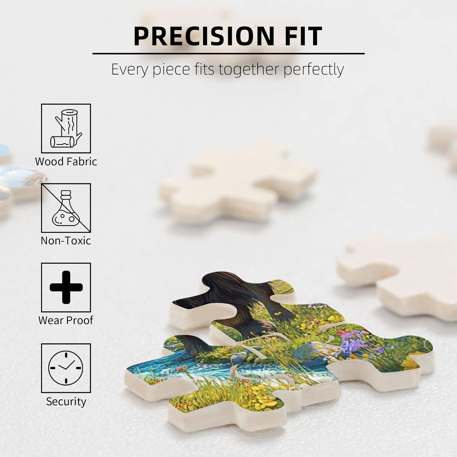 Majestic Yak in Grassland 500pcs Wooden Jigsaw Puzzle,Stunningly Vibrant Colors,Rugged Stress Relief,Premium Cut,Enjoy The Solving Process,Ideal for Relaxation and Family Fun