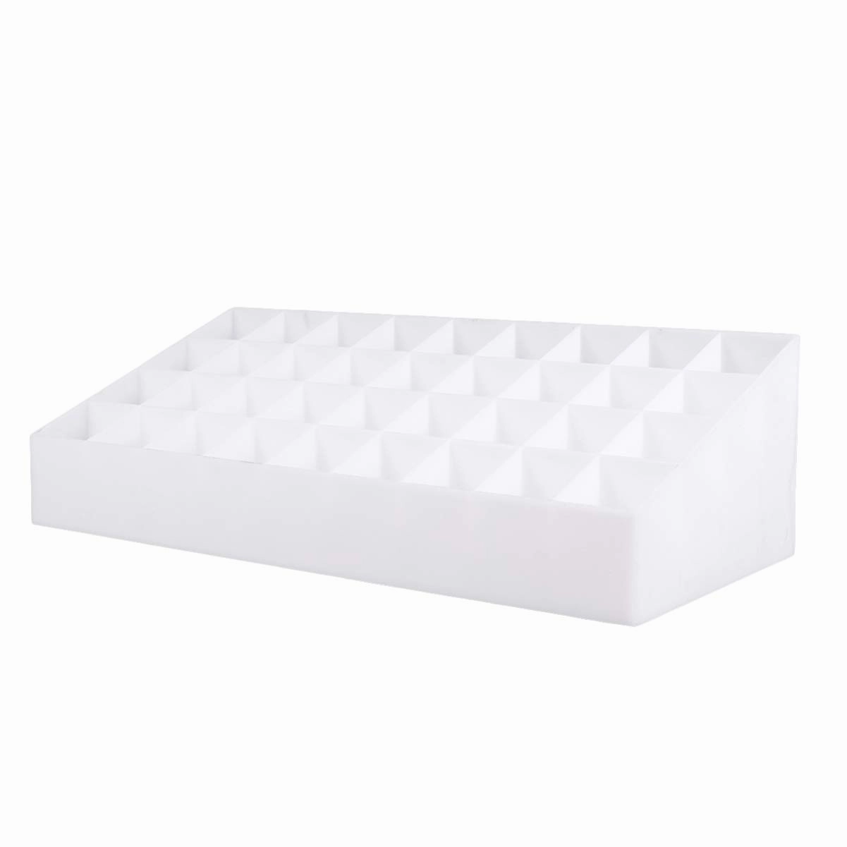 Makeup Organizer Box Lipstick Holder 36 Space Lipstick Organizer Case Display Rack Storage Box Lip Gloss Stand Cosmetic Makeup Organizer Lipstick (White) Desktop Stand