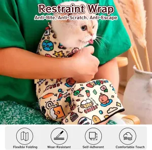 MANON ROSA Cat Grooming Wrap – Self-Adherent Anti-Scratch Swaddle Restraint Bag for Stress-Free Nail Clipping, Medication, Multifunctional Care - Purrito Papoose Pet Tools (L (Within 11.1lbs))