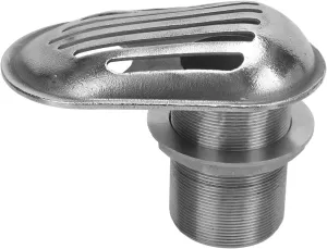 Marine Boat 2 1/2in Thru Hull Inlet Intake Strainer, 316 Stainless Steel Water Pickup Filter Scoop, Easy Installation for Yachts Kayaks, Blocks Solids to Protect Pump, Resi
