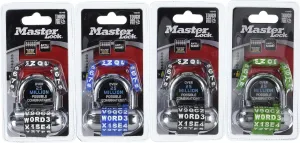Master Lock 1534D Password Plus Combination Padlock, 4-Pack, Color May Vary