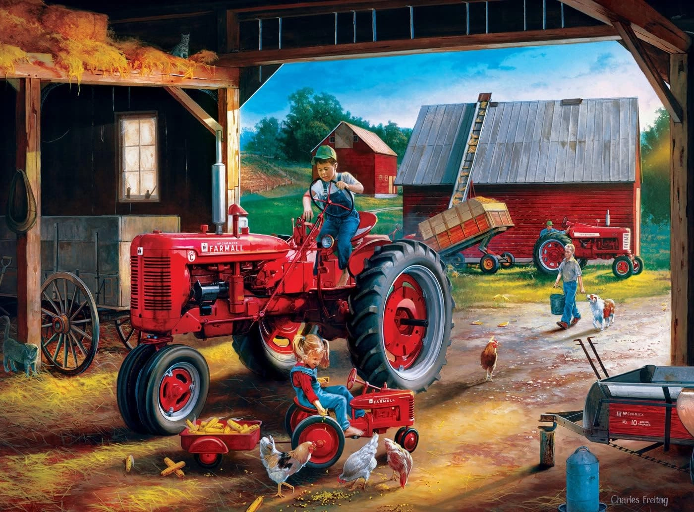 MasterPieces 2000 Piece Jigsaw Puzzle for Adult, Family, Or Youth - Farmall 4-Pack 14" X 19" - Family Owned American Puzzle Company