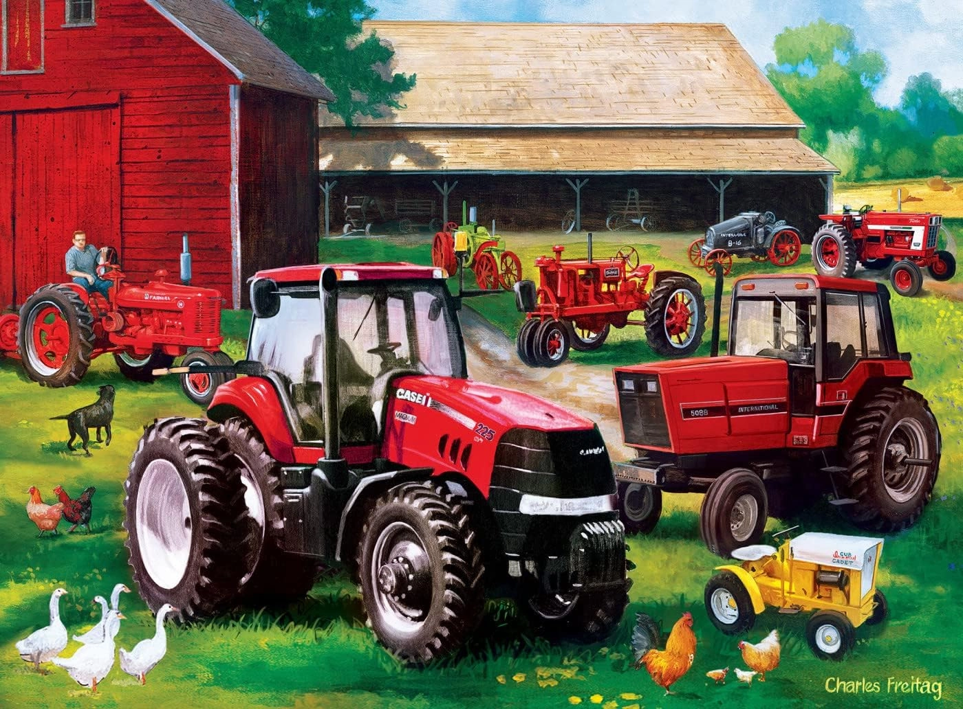 MasterPieces 2000 Piece Jigsaw Puzzle for Adult, Family, Or Youth - Farmall 4-Pack 14" X 19" - Family Owned American Puzzle Company