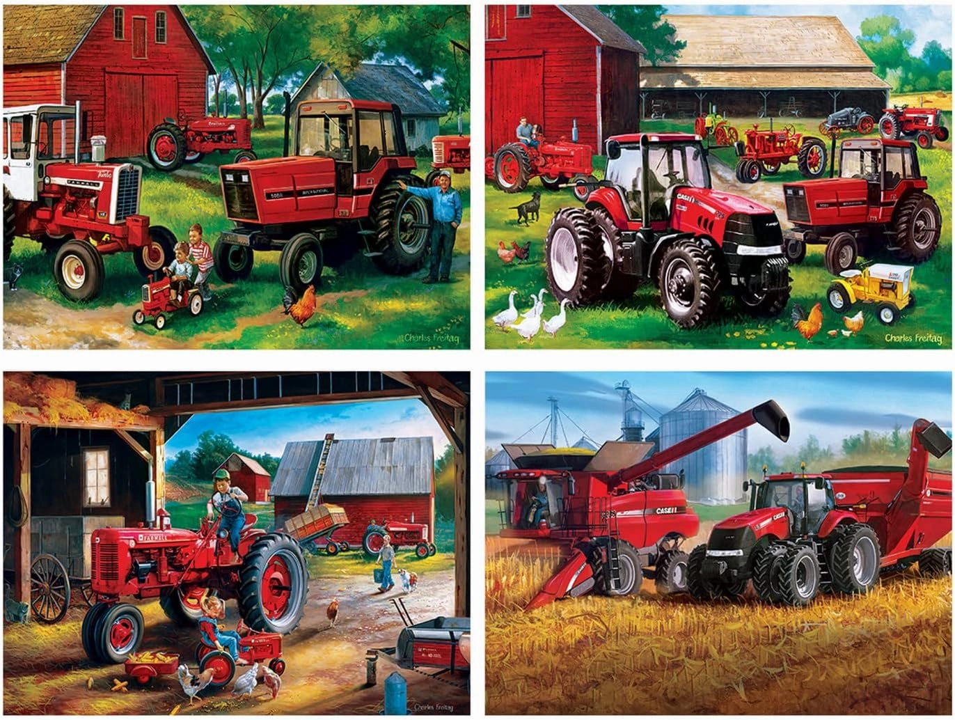 MasterPieces 2000 Piece Jigsaw Puzzle for Adult, Family, Or Youth - Farmall 4-Pack 14" X 19" - Family Owned American Puzzle Company