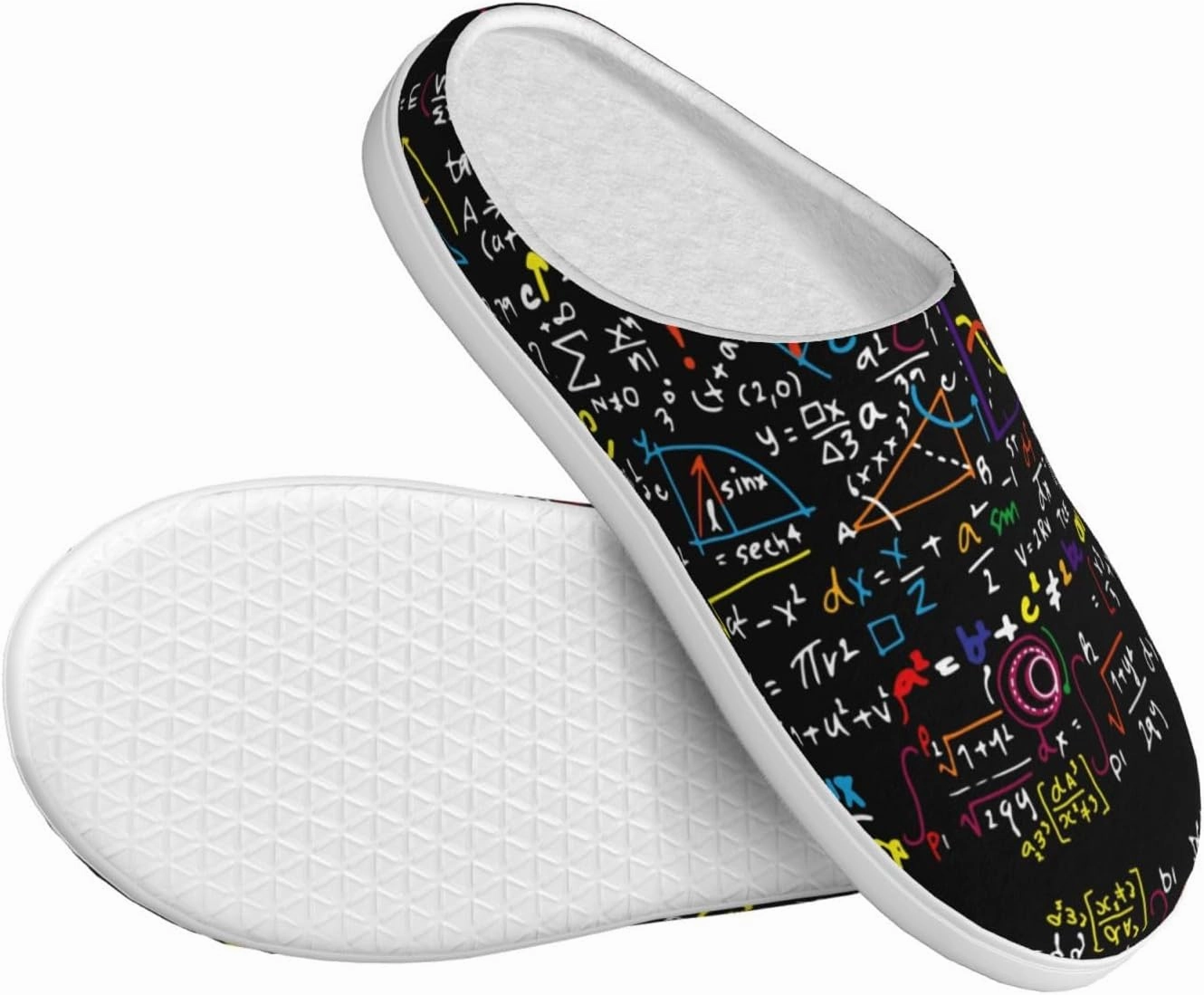 Math Formula print Women's Soft Slippers House Shoes Comfortable Home Slippers Home Bedroom Shoes for Adults