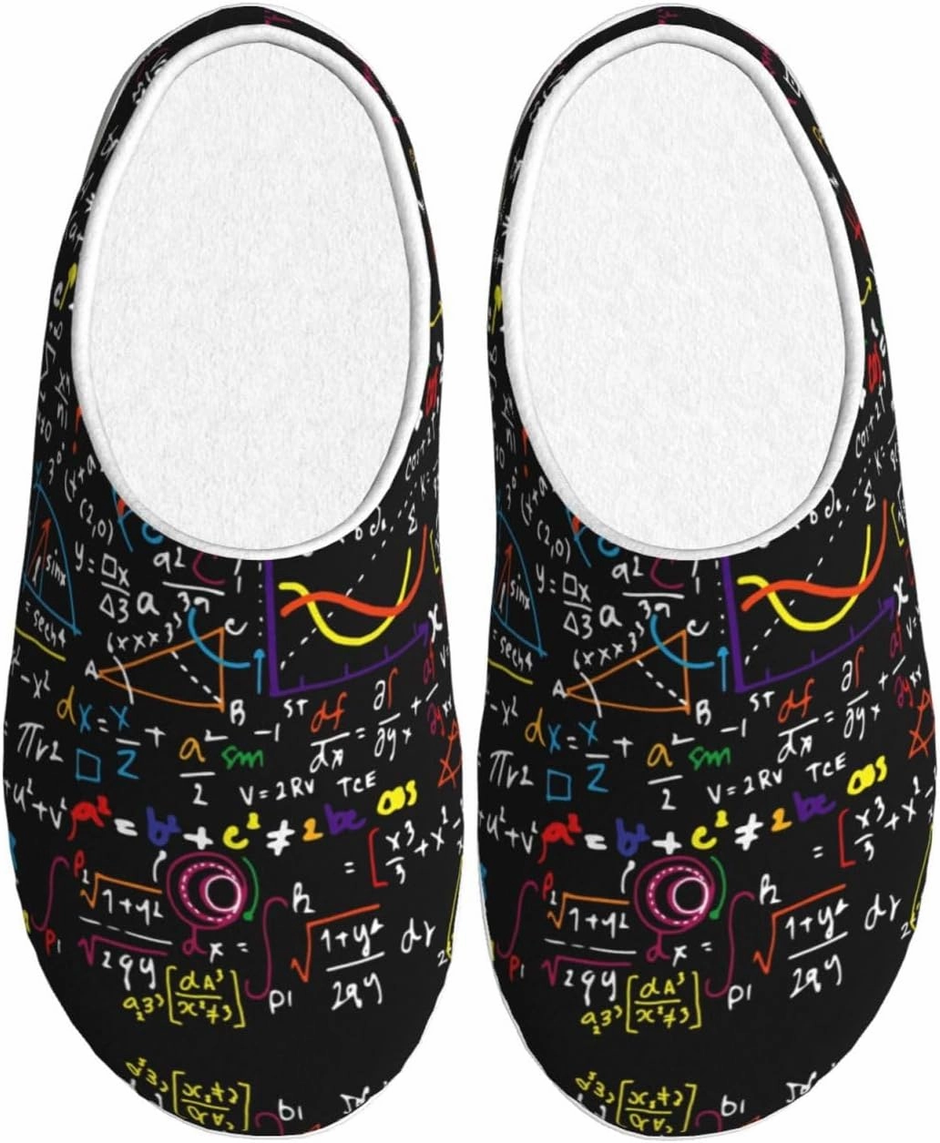 Math Formula print Women's Soft Slippers House Shoes Comfortable Home Slippers Home Bedroom Shoes for Adults