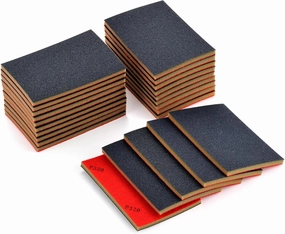MAXMAN 20PCS Sanding Sponge Set, 320 Grit Soft Foam Hand Sander Block, 3x4 Inch Wet Dry Sandpaper, Ultra Fine Sandpaper Sponge, Reusable Sanding Pads for Metal Wood Furniture Models Drywall Polishing