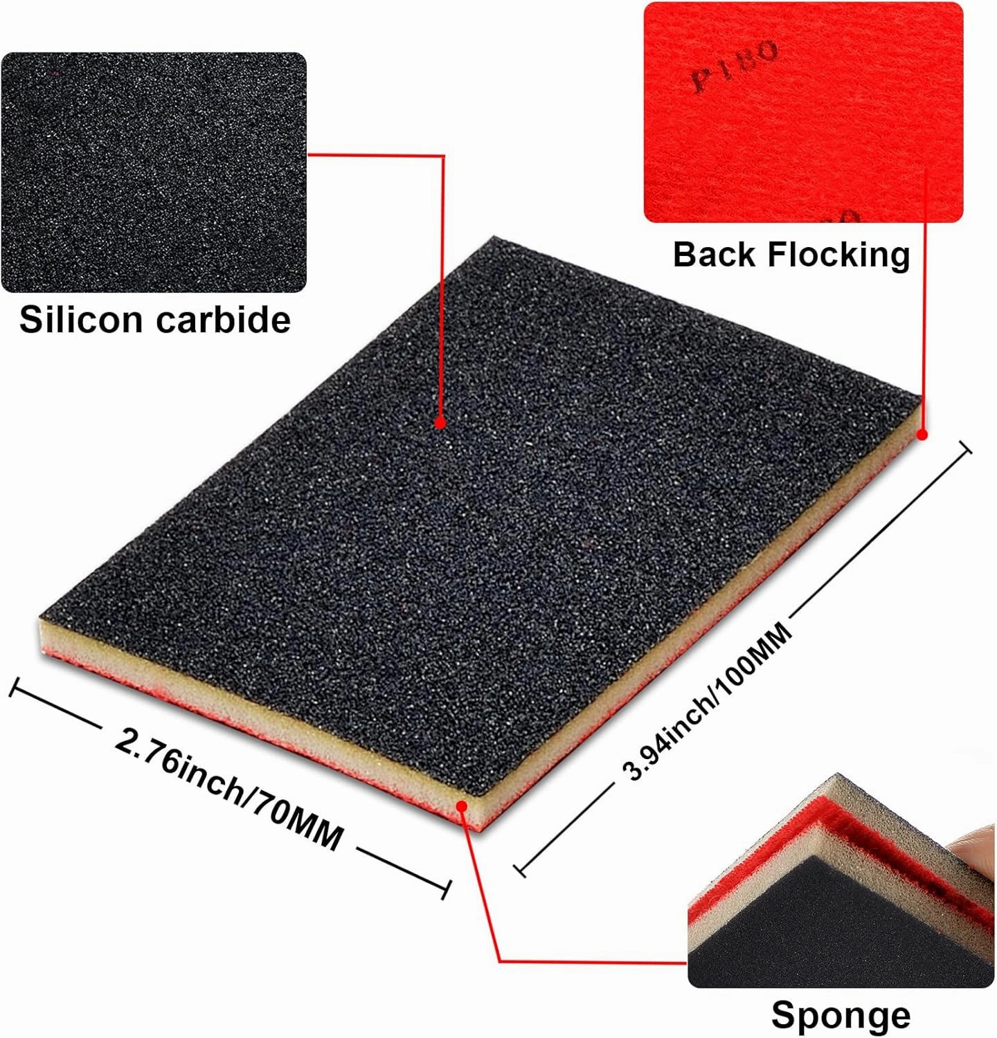 MAXMAN 20PCS Sanding Sponge Set, 320 Grit Soft Foam Hand Sander Block, 3x4 Inch Wet Dry Sandpaper, Ultra Fine Sandpaper Sponge, Reusable Sanding Pads for Metal Wood Furniture Models Drywall Polishing
