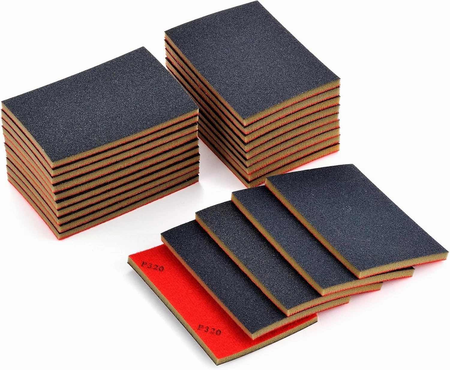 MAXMAN 20PCS Sanding Sponge Set, 320 Grit Soft Foam Hand Sander Block, 3x4 Inch Wet Dry Sandpaper, Ultra Fine Sandpaper Sponge, Reusable Sanding Pads for Metal Wood Furniture Models Drywall Polishing