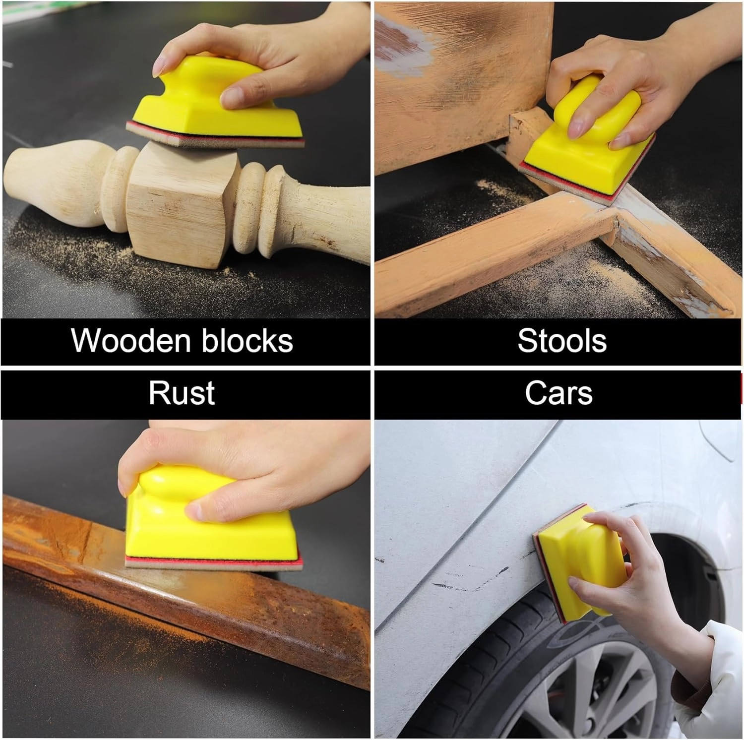 MAXMAN 20PCS Sanding Sponge Set, 320 Grit Soft Foam Hand Sander Block, 3x4 Inch Wet Dry Sandpaper, Ultra Fine Sandpaper Sponge, Reusable Sanding Pads for Metal Wood Furniture Models Drywall Polishing
