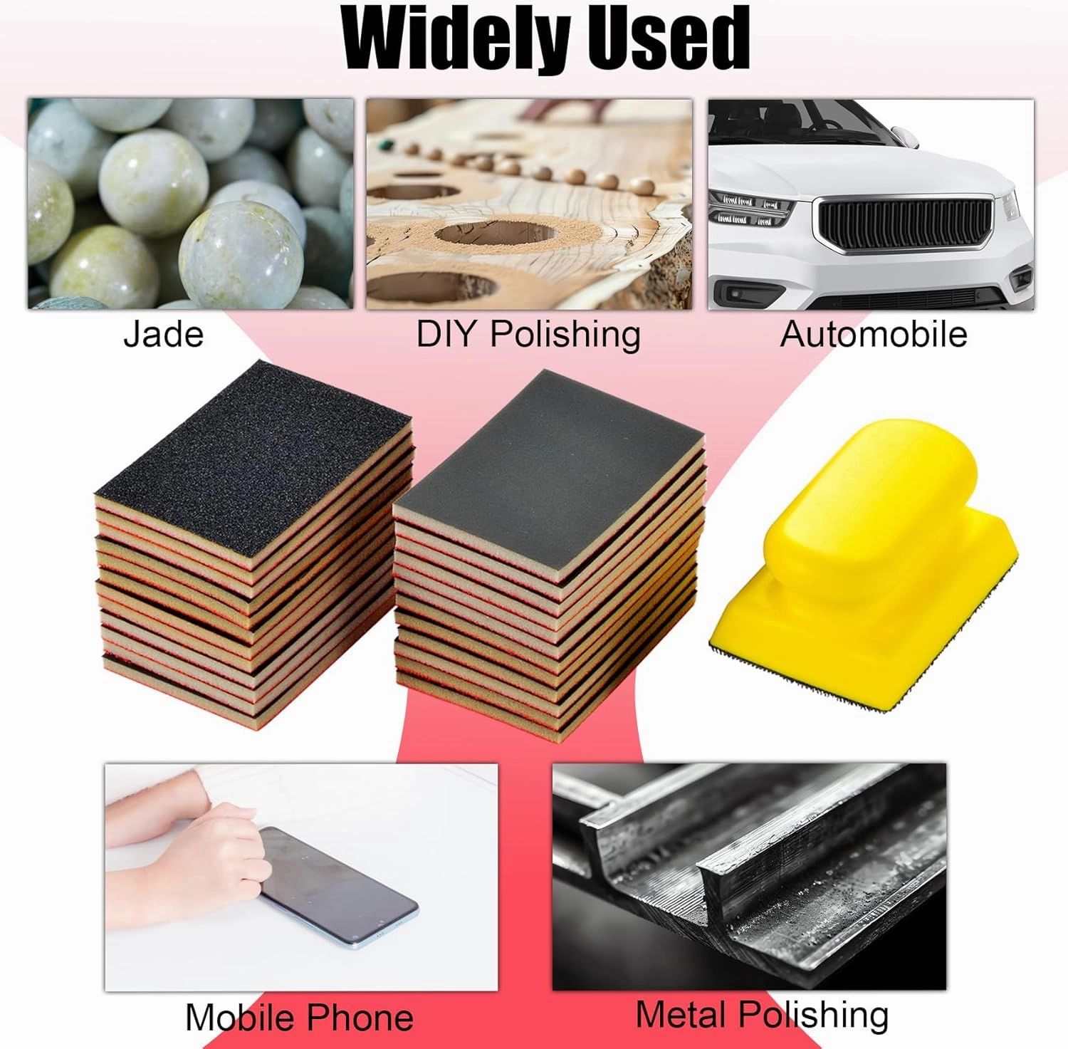 MAXMAN 20PCS Sanding Sponge Set, 320 Grit Soft Foam Hand Sander Block, 3x4 Inch Wet Dry Sandpaper, Ultra Fine Sandpaper Sponge, Reusable Sanding Pads for Metal Wood Furniture Models Drywall Polishing