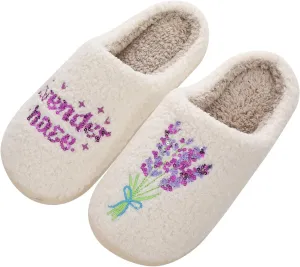 Meet Me at Midnight Slippers Lavender Haze Slippers Warm Fuzzy Slippers Cozy House Slippers for Women and Men