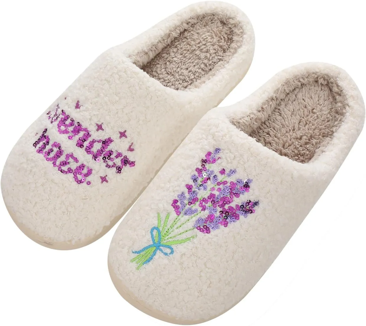 Meet Me at Midnight Slippers Lavender Haze Slippers Warm Fuzzy Slippers Cozy House Slippers for Women and Men