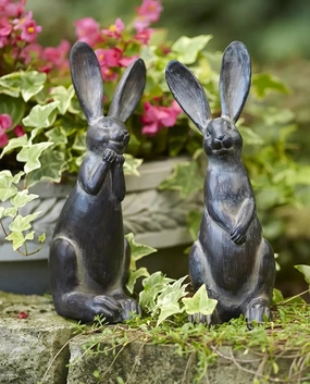 Melrose Cute 11.5" Sweet Bunny Rabbits Set of 2