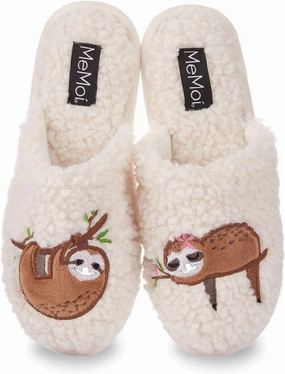 MeMoi Women's Lazy Daze Sloth Hard Bottom Slippers