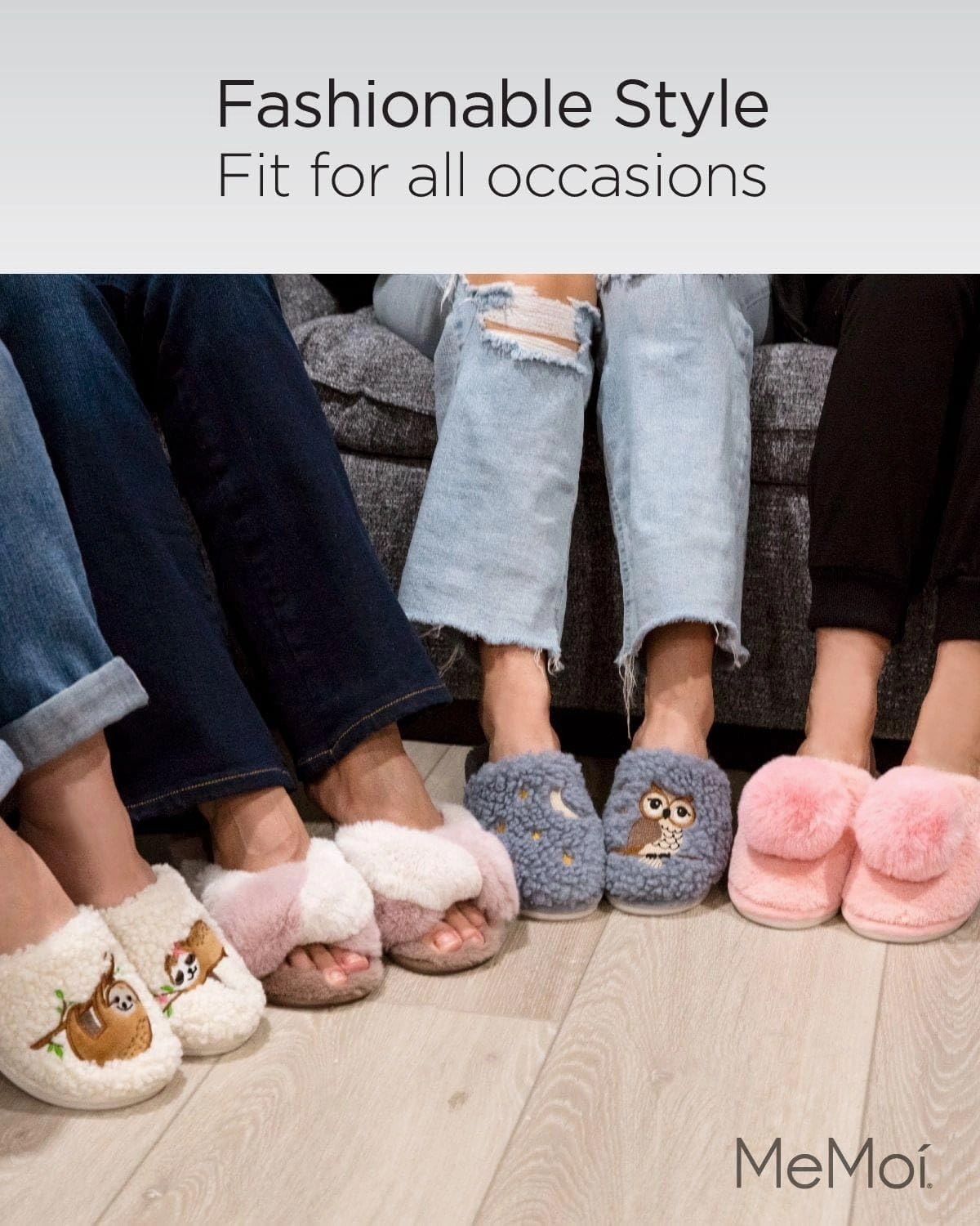 MeMoi Women's Lazy Daze Sloth Hard Bottom Slippers