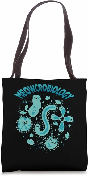 Meowcrobiology Science Cat Lover Tote Bag