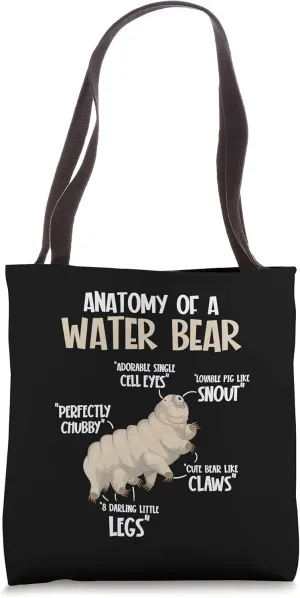 Microbiology Water Bear Science Facts Tardigrade Anatomy Tote Bag