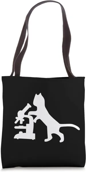 Microscope Cat - Microscope Kitten, Biology Cat, Histology Tote Bag