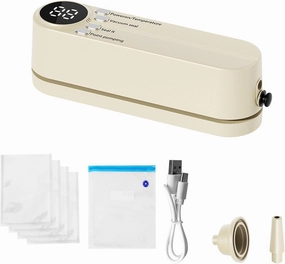 Mini Bag Sealer, Cordless Handheld Heat Vacuum Sealer with 3 Sealing Gears for Candies Snacks Food Storage