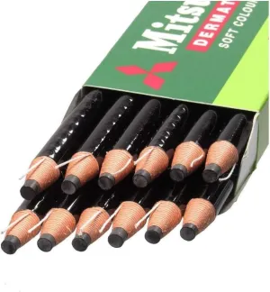 Mitsubishi Dermatograph 12 Black Pencils/box