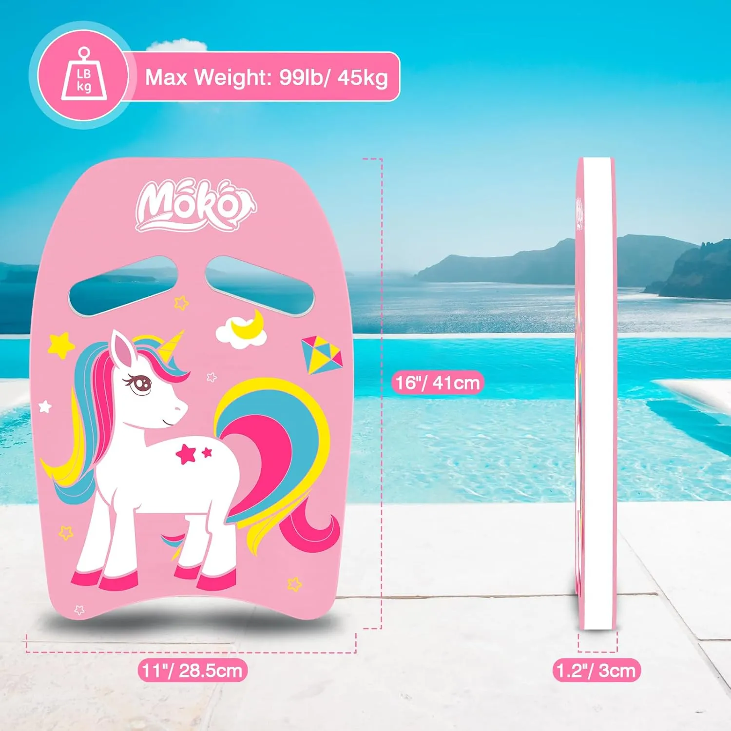 MoKo Swim Kickboard, Cartoon Swimming Training Kick Board Pool Exercise Equipment Promote Natural Swimming Position Water Fun Tool for Kids