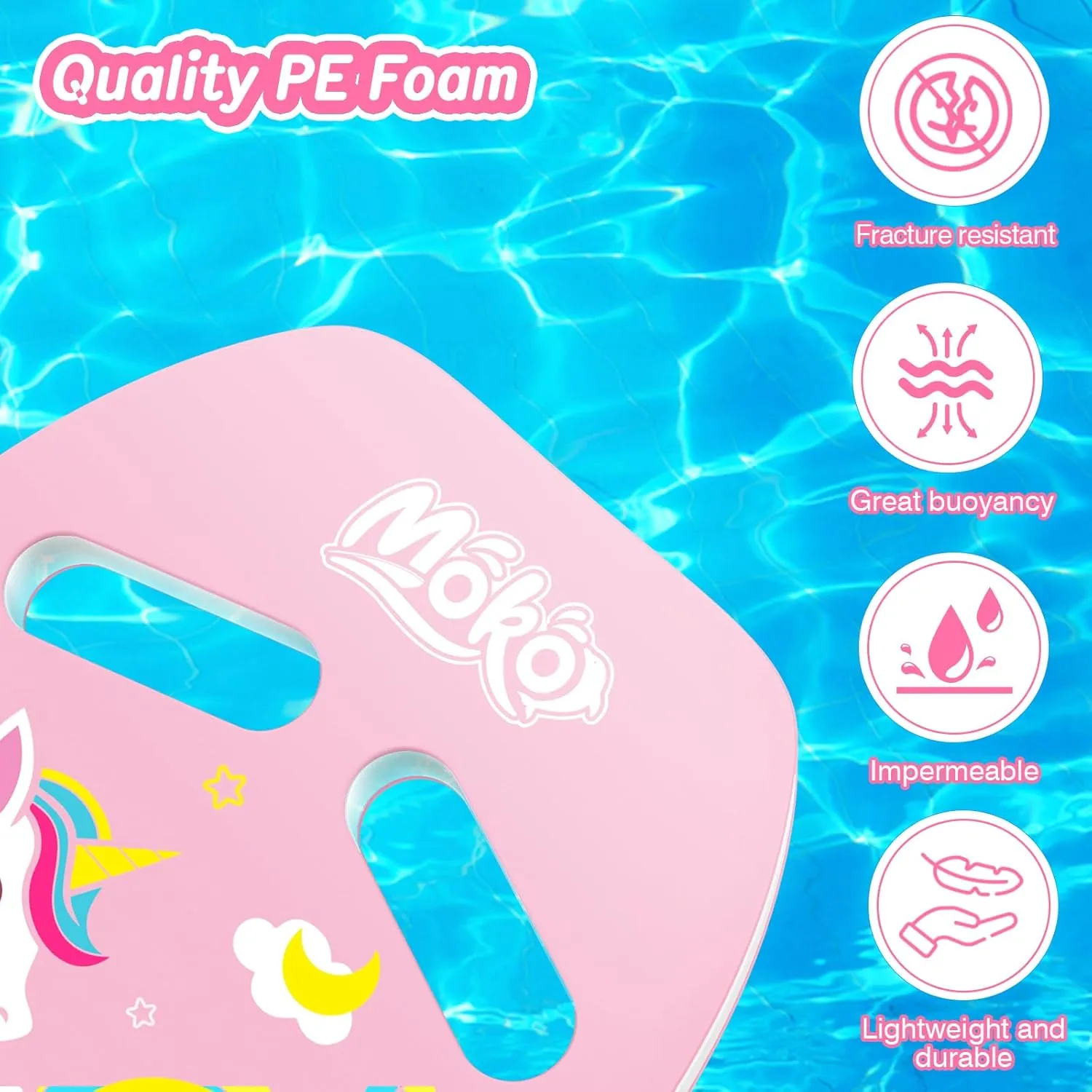 MoKo Swim Kickboard, Cartoon Swimming Training Kick Board Pool Exercise Equipment Promote Natural Swimming Position Water Fun Tool for Kids