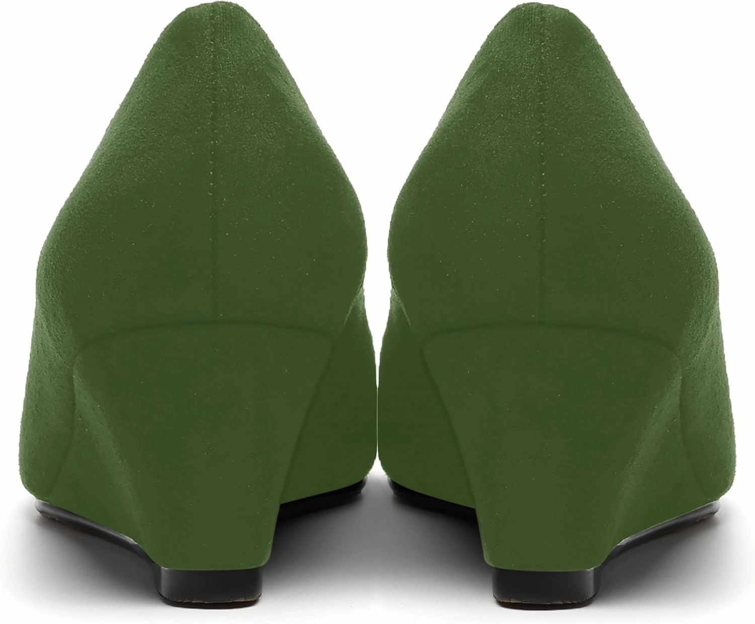 MOVINSTEPS Womens Pointed Toe Dress Slip On Work Wedge Low Heel Pumps Shoes 2 Inch