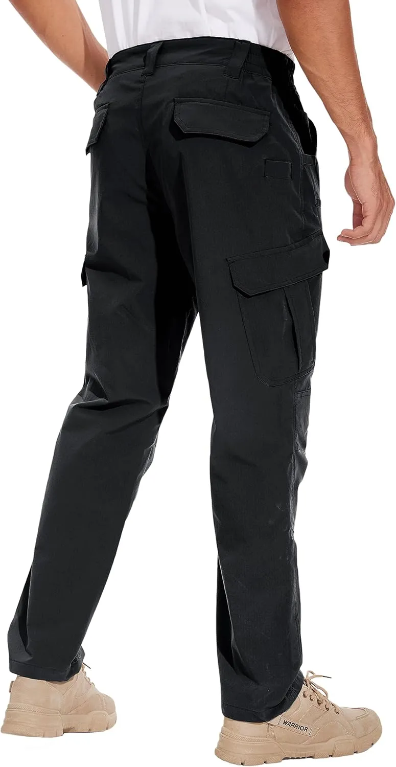 NATUVENIX Tactical Pants for Men, Water Resistant Hiking Cargo Pants Lightweight Outdoor Work Pants for Men Ripstop