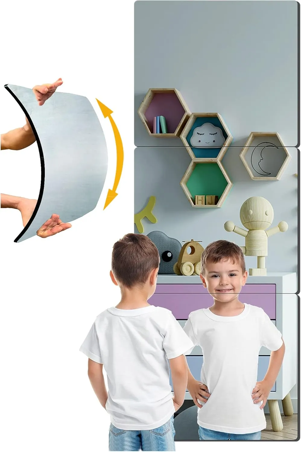 NC Plexiglass Acrylic Soft Mirror Non-Glass shatterproof Mirror Full Length Mirror Wall Mirror Frameless Home Fitness Mirror 4 Pcs 12"x12" cyhqo