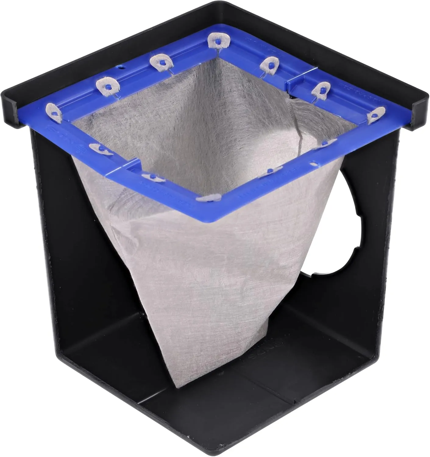 NDS 1200FFRTL Square Catch Basin Drain Filter, for Clog-Free Drainage and Infiltration Systems, Removable Filter, 12-Inch, for Small Lawns, Landscaping, and Patios, Plastic & Geotextile Fabric, White