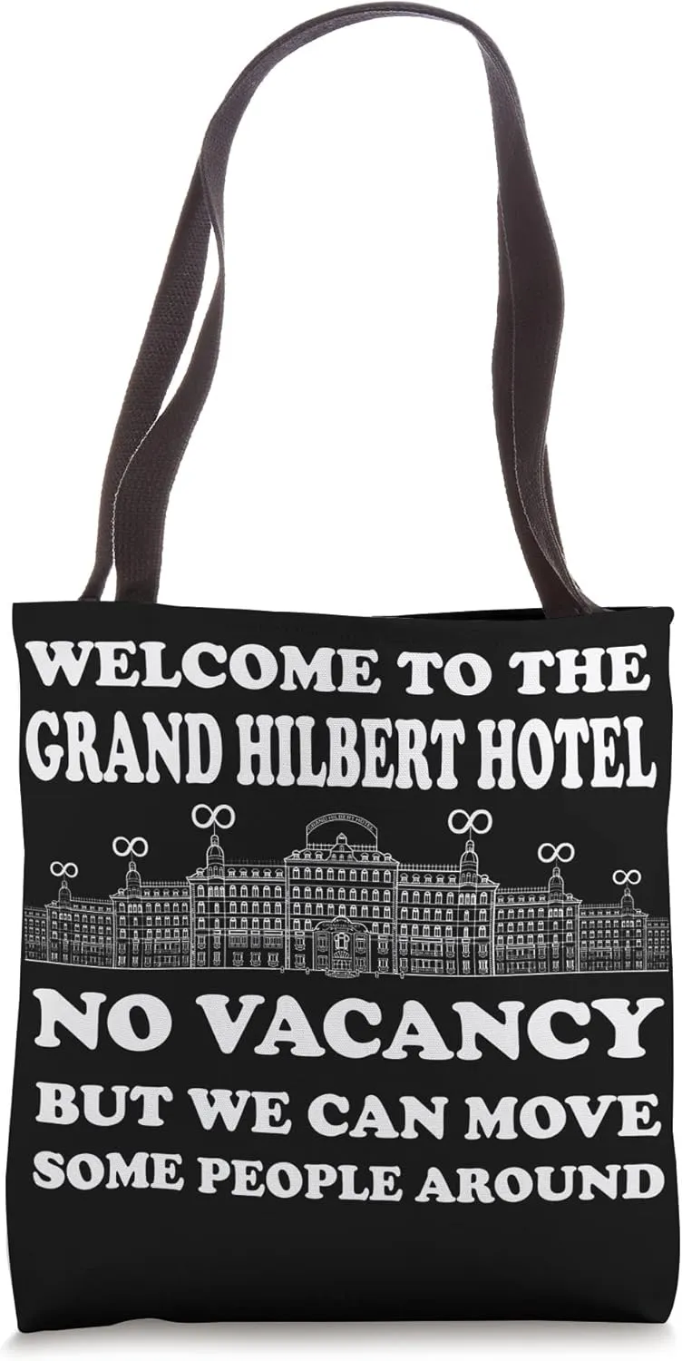 Nerdy Welcome Grand Hilbert Hotel No Vacancy Math Teacher Tote Bag
