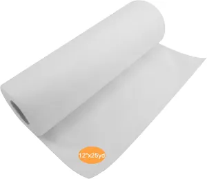 New brothread Wash Away - Water Soluble Machine Embroidery Stabilizer Backing & Topping 12" x 25 Yd roll - Light Weight - Cut into Variable Sizes for Machine Embroidery and Hand Sewing