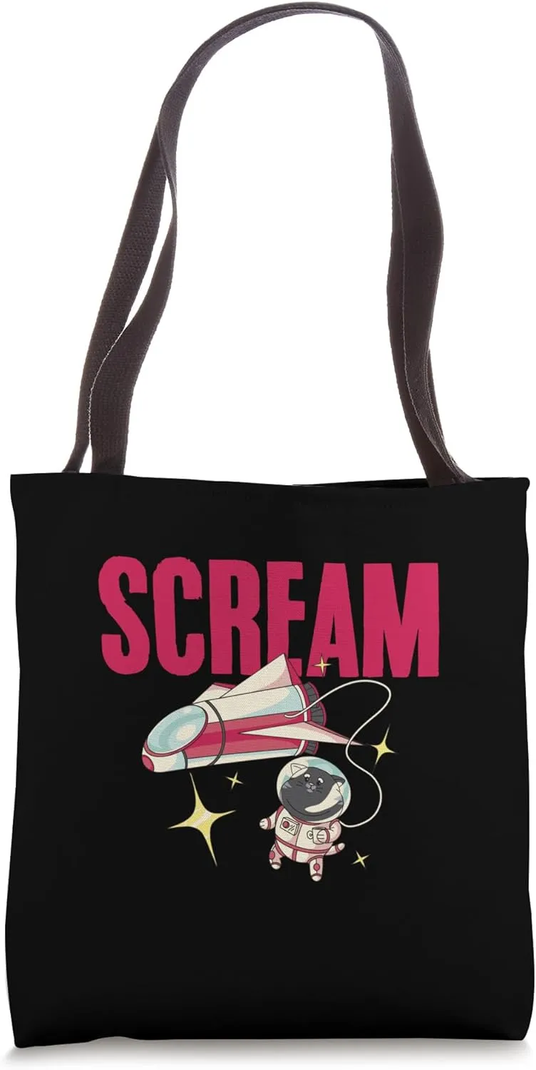 No One Can Hear You Scream Cat Memes for Feline Lovers Tote Bag