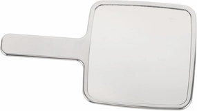 NOLITOY Modern Handle Type Square Portable Travel Makeup Mirror with Led Light Handheld Diamond Makeup Mirror for Women