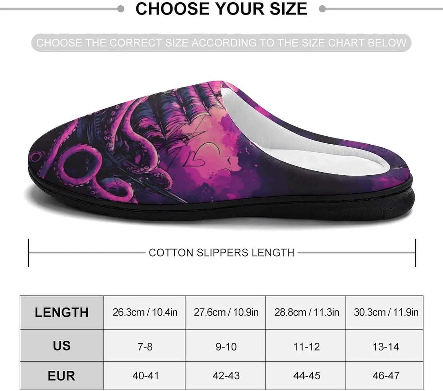 Octopus Tentacle Wrapped Around Old Ship Men's Memory Foam Slippers Comfort Closed Toe Slip On House Shoes Indoor