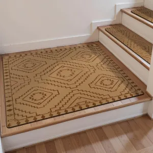 OJIA Stair Treads Carpet for Wooden Steps Non-Slip Stair Treads Landing Mat Stair Rug with Rubber Backing Stair Runner Safety Rugs for Family, Absorbent Washable 32x32 inch