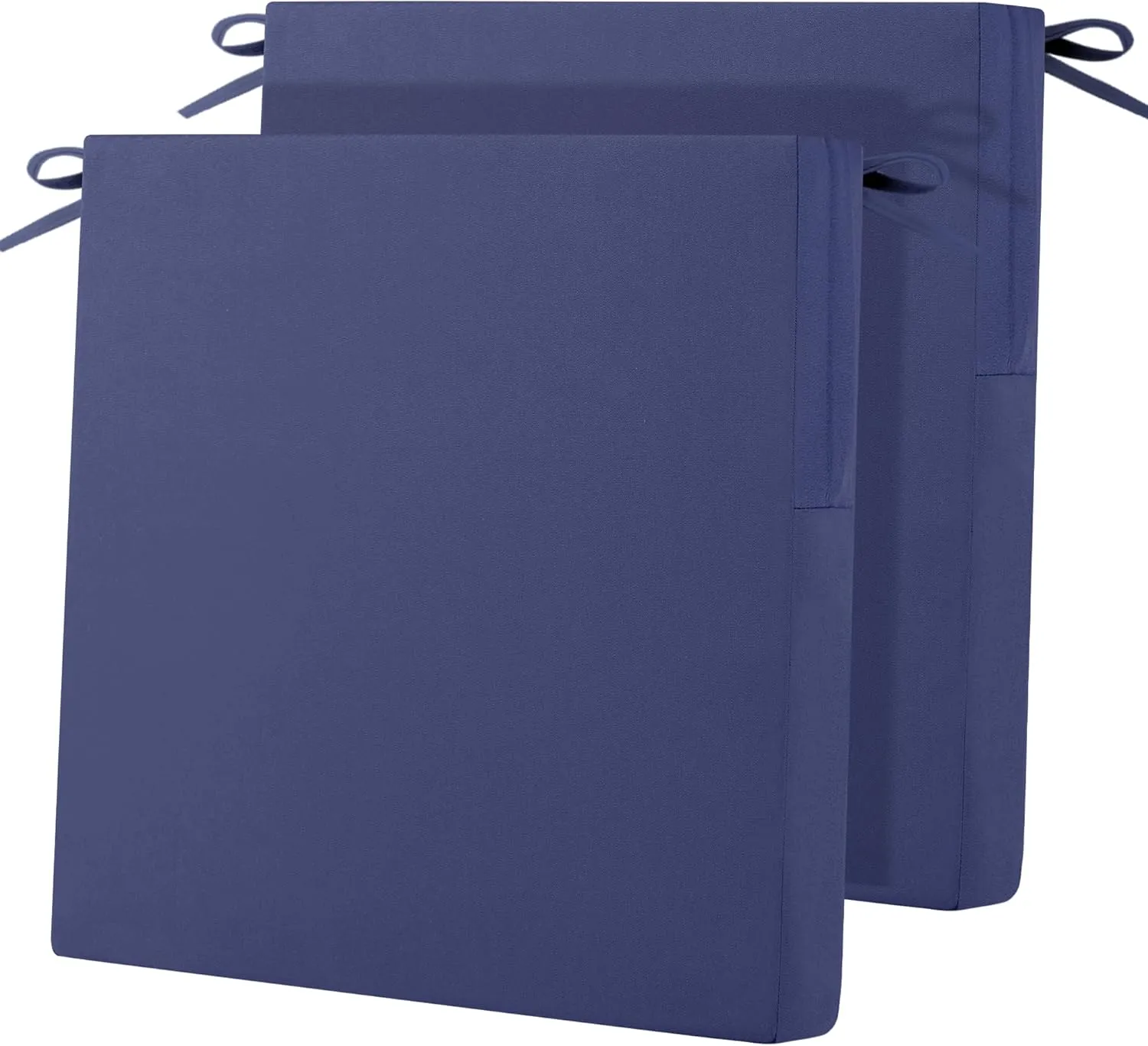 Outdoor Chair Cushions Patio for Furniture Set of 2 Seat Outside Waterproof 19 x 19 x 3 Inch Pads Thick Navy Blue Seating Large Square