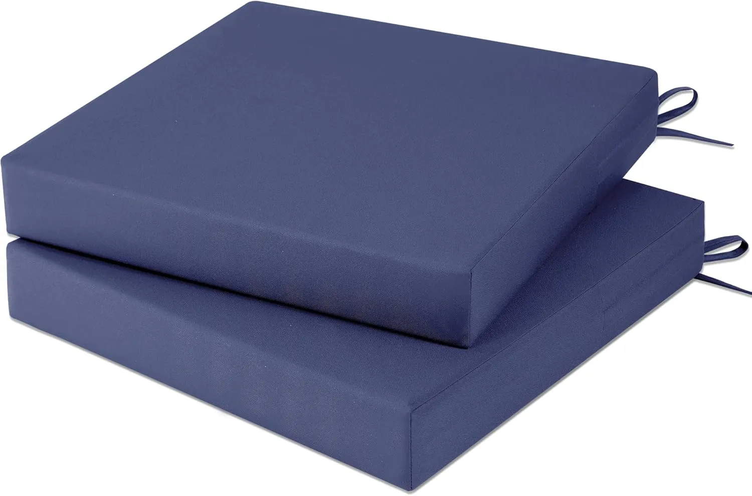 Outdoor Chair Cushions Patio for Furniture Set of 2 Seat Outside Waterproof 19 x 19 x 3 Inch Pads Thick Navy Blue Seating Large Square