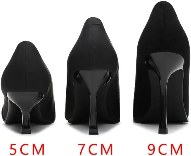 Pearl Baotou Thick with Hollow High Heels Female Pointed Commuter One Word with 7cm/2.76in Single Shoes