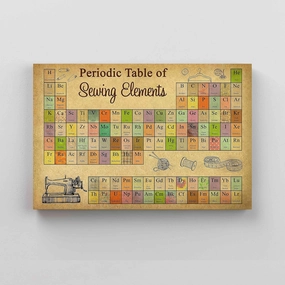 Periodic Table of Sewing Elements Sewing 500 Piece Jigsaw Puzzle for Adults Families Kids Wooden Puzzles Periodic Table Sewing Room Decor Vintage Sewing Art Sewing