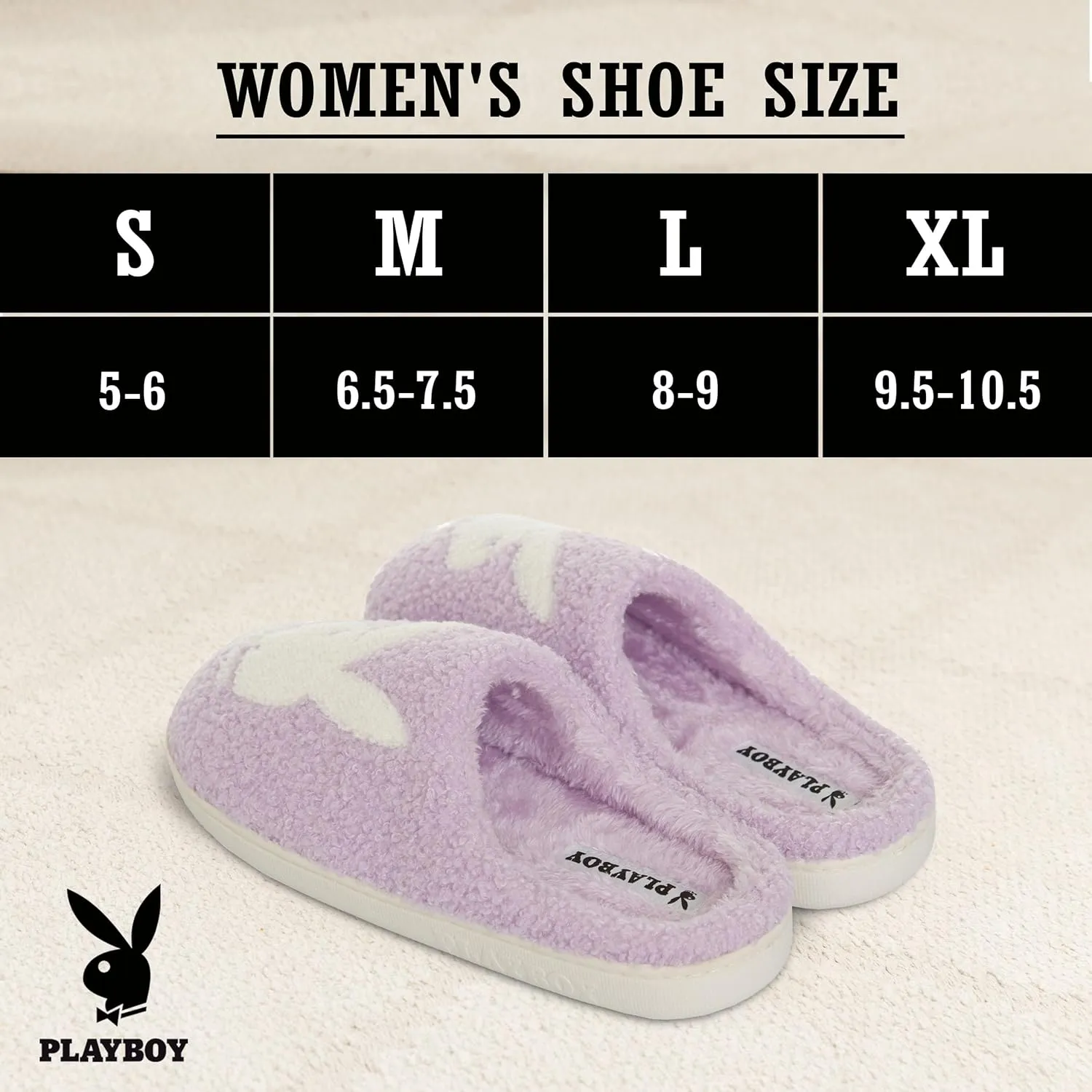 Playboy Womens Slippers Gifts for Women Extra Cozy Fuzzy House Slippers Slip On