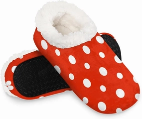Polka Dots Red White House Slippers for Women Men Soft Closed Back Slippers Indoor Fuzzy Bedroom Shoes Lightweight Non-slip Home Slippers