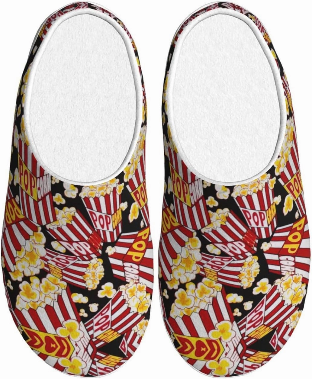 Popcorn Print print Women's Soft Slippers House Shoes Comfortable Home Slippers Home Bedroom Shoes for Adults