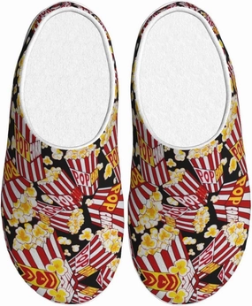 Popcorn Print print Women's Soft Slippers House Shoes Comfortable Home Slippers Home Bedroom Shoes for Adults