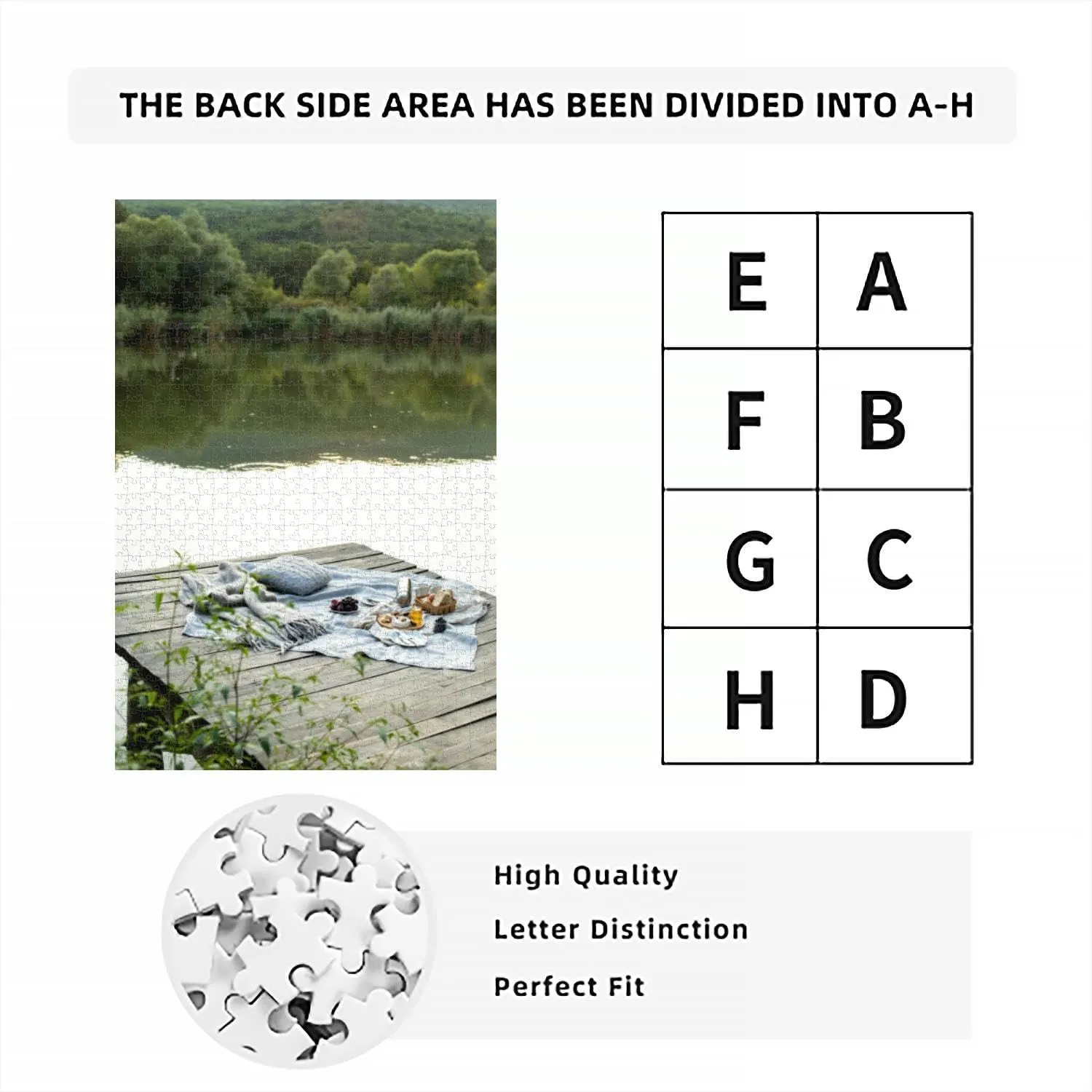 Puzzles for Adults 1000 Pieces Jigsaw Puzzles with Letters on Back Stylish Organic Picnic Open air Difficult Hard Cool Puzzle 1000 Piece Puzzle Clearance